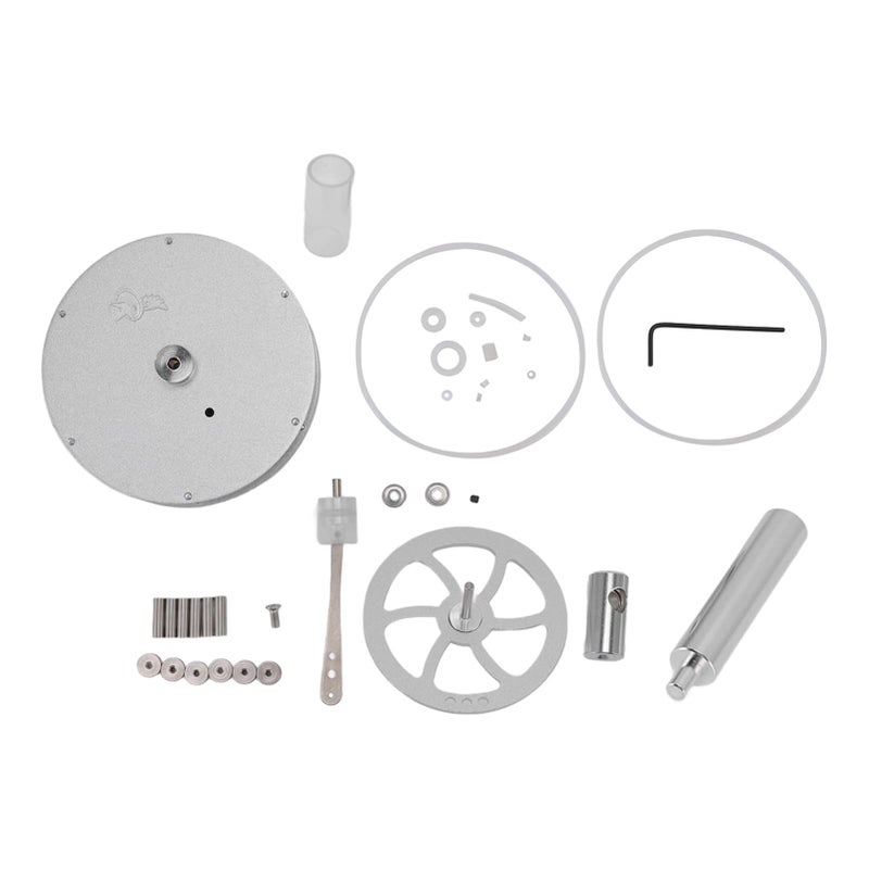 Aluminum Stirling Engine Model DIY Educational Toy with Glass Cover - Image 2