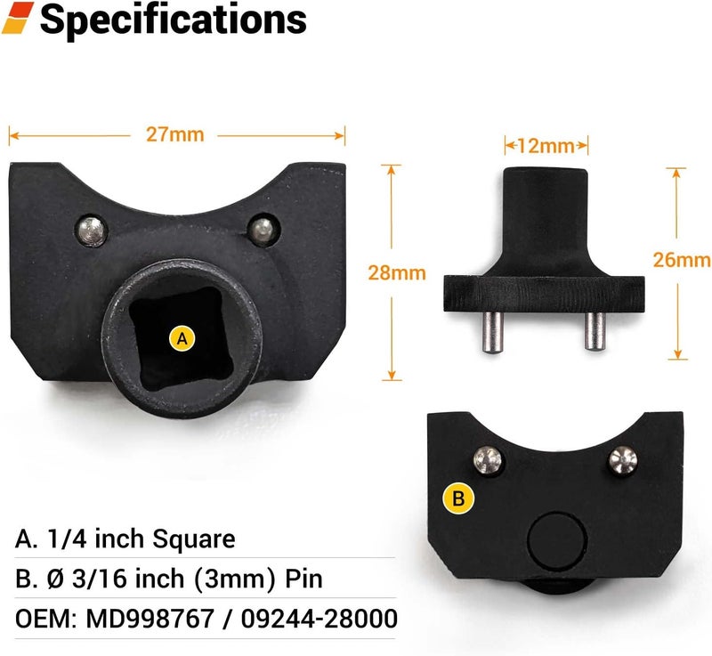 EWK Cam Timing Belt Tensioner Removal Tool Tension Pulley Wrench for Mitsubishi Hyundai - Image 2