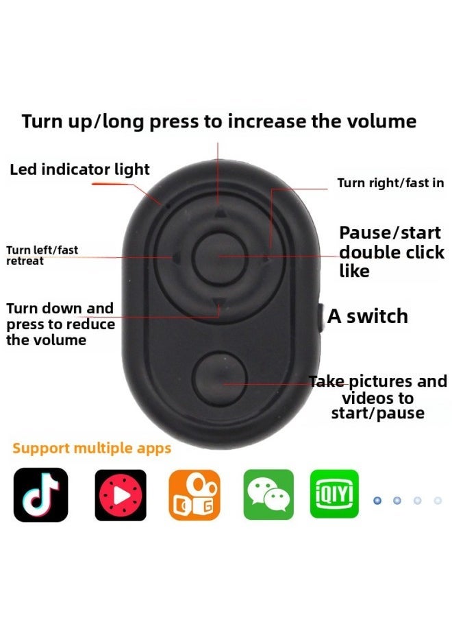 Sliding Screen, Turning Page, Tremolo Artifact, Multi-function Live Click Control, Screen Stroke, Universal Mobile Phone, Bluetooth Tremolo Remote Control-Color:Red Bare Metal (battery Installed) - Image 4