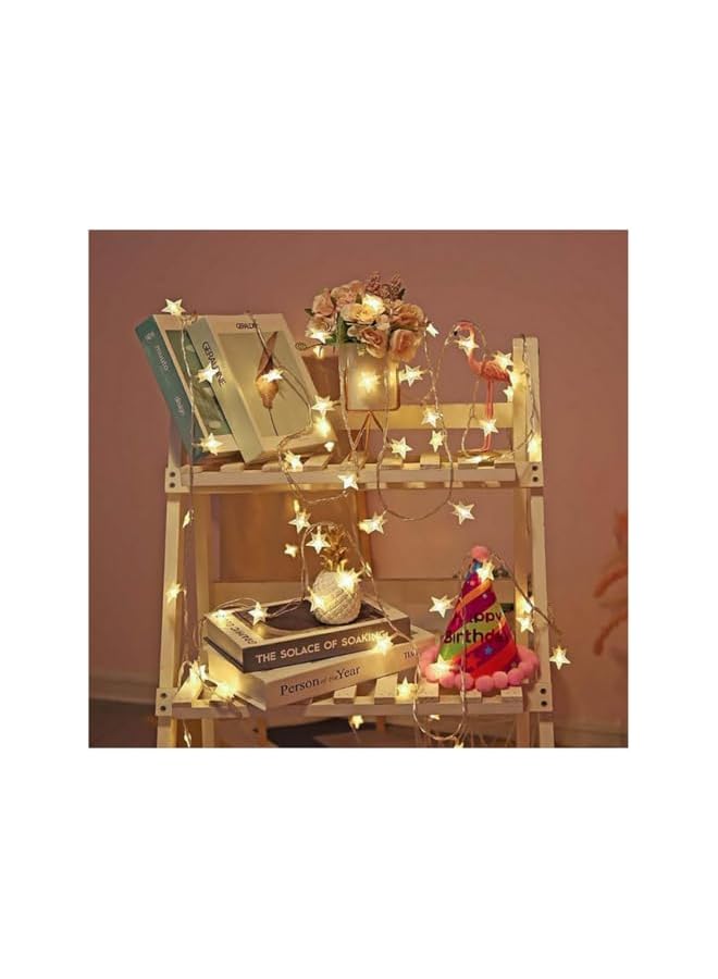 The Bros 2set 40 LED Star String Lights 20FT (6 Meters) Fairy Christmas Lights USB Operated for Indoor & Outdoor, Party, Wedding and Holiday Decorations Warm White - Image 3