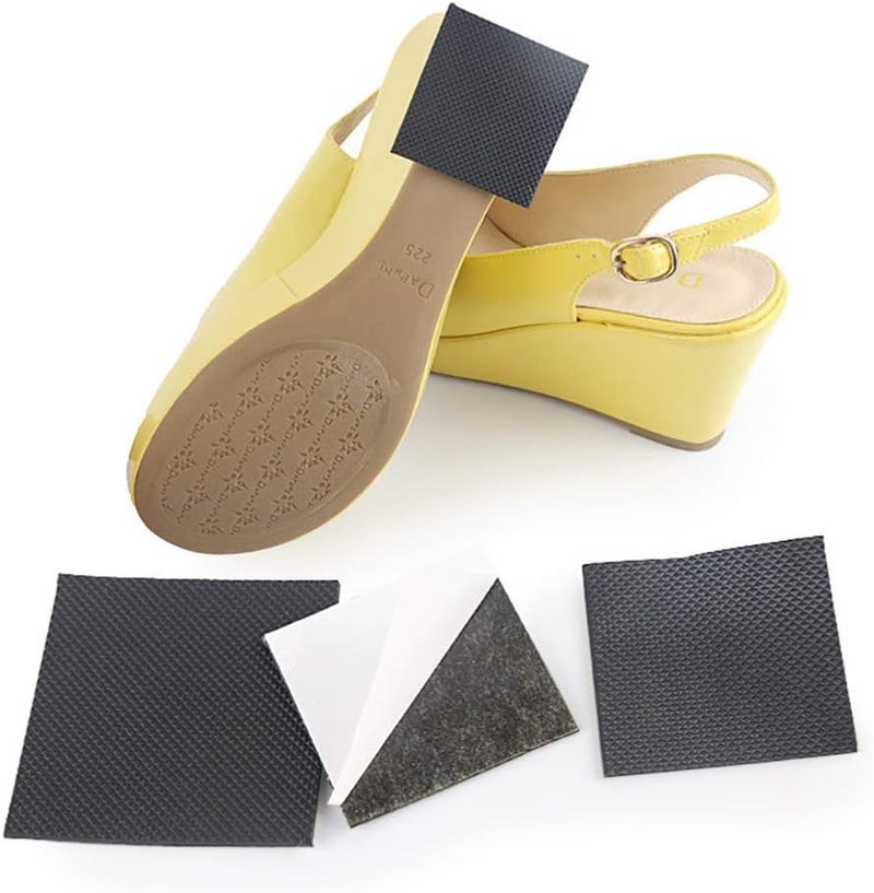 comfrt 4 Pairs Square Self-Adhesive Anti-Slip Stick Pad Stick on Bottom Shoes Grip for Shoes Sandals High Heels Cuttable - 6.5x6.5cm - Image 5