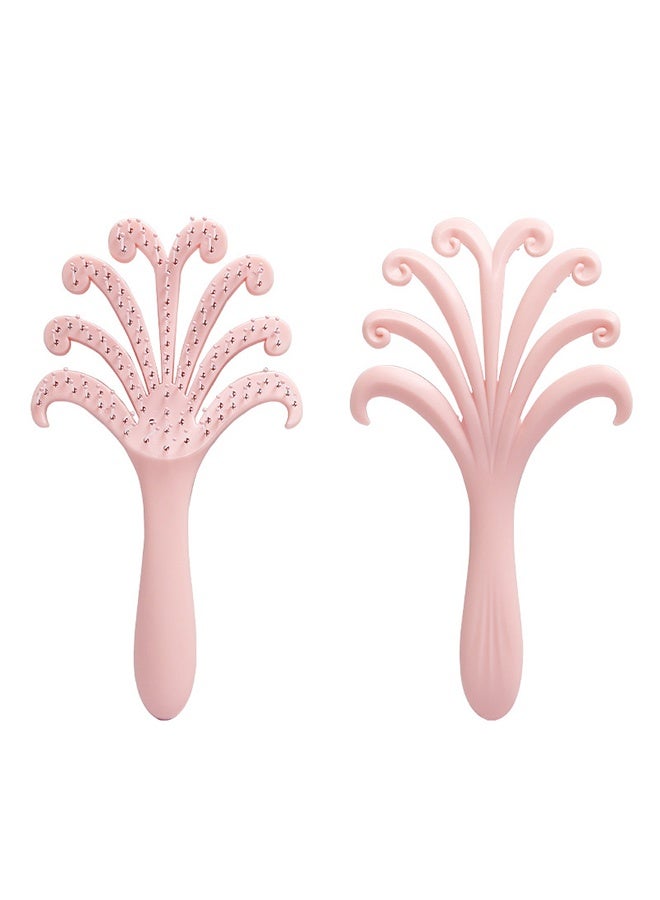 Detangler Brush for Curly Hair, Hair Brush for Wet & Dry Use Curl/Straight/Wavy All Hair Types - No Tangle Easily Comb Wet Hair Brush for Women Men Kid(Pink) - Image 1