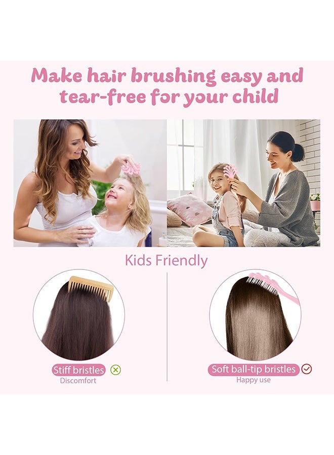 Detangler Brush for Curly Hair, Hair Brush for Wet & Dry Use Curl/Straight/Wavy All Hair Types - No Tangle Easily Comb Wet Hair Brush for Women Men Kid(Pink) - Image 5