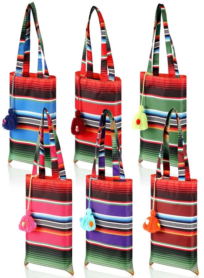 ليفيدي أكياس هدايا صغيرة لحفلات مكسيكية من LEIFIDE، 12 قطعة، مقاس 10 × 8 بوصة، هدية مثالية لحفلات الفييستا، مزينة بشرابات ملونة معلقة، أكياس حلوى مكسيكية صغيرة، مصنوعة من البوليستر، مناسبة لحفلات بطابع مكسيكي. - Image 1