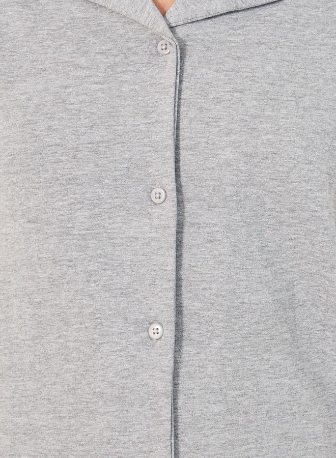 Styli COTTON JERSEY SHORT SLEEVE BUTTON THRU SHIRT  and PJ SET  - Image 4
