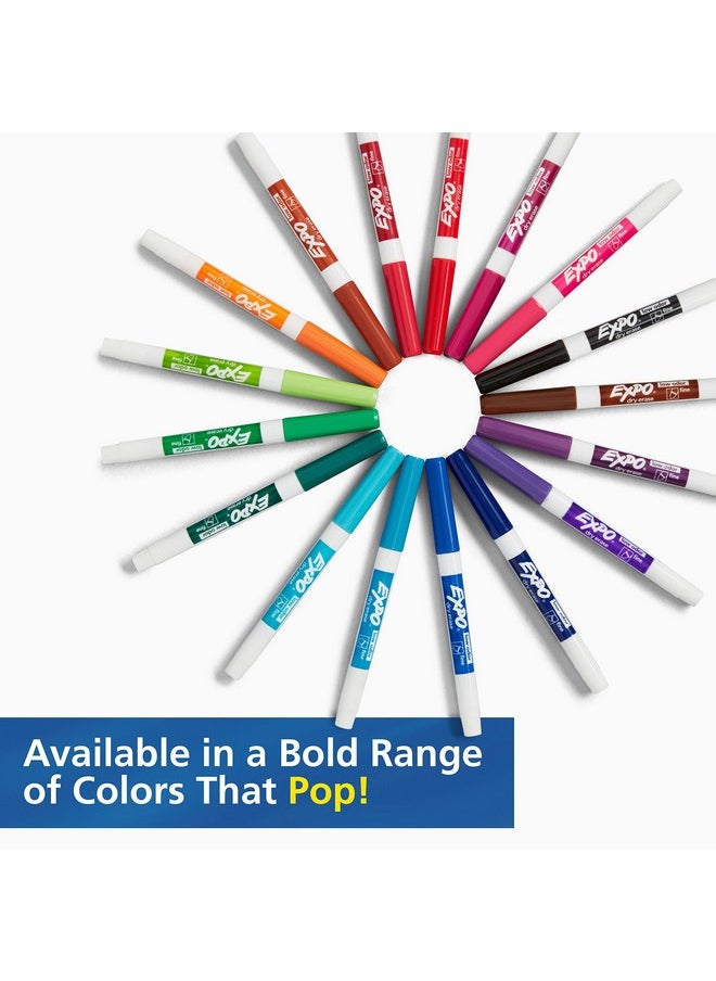 Expo Dry Erase Markers, Whiteboard Markers With Low Odor Ink, Fine Tip, Assorted Vibrant Colors, 16 Count  - Image 3