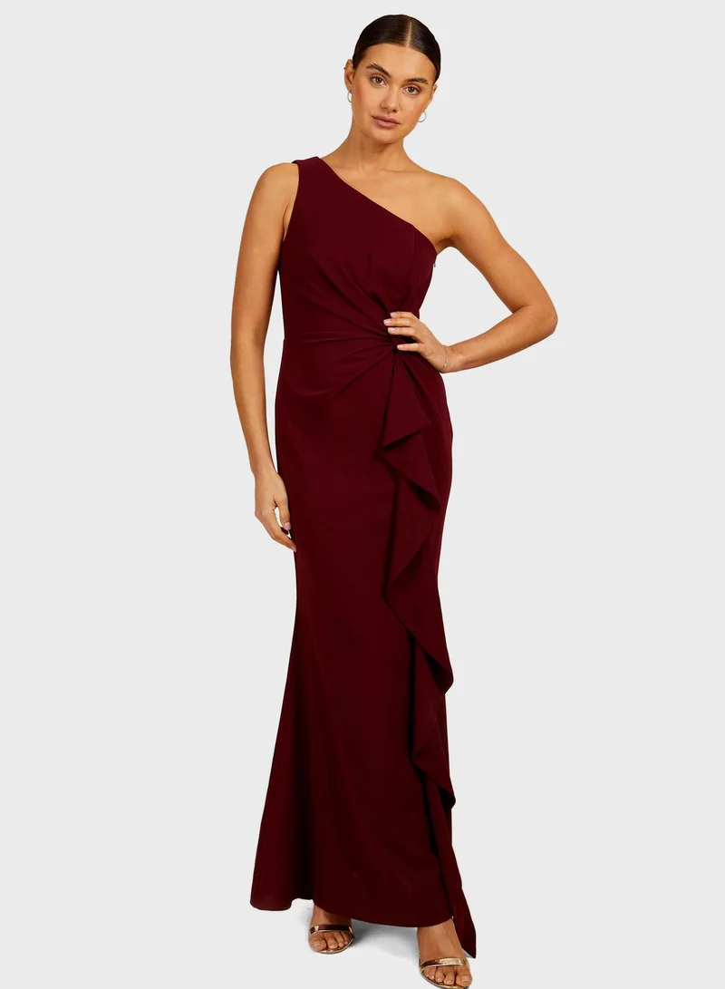 Little Mistress One Shoulder Waterfall Dress