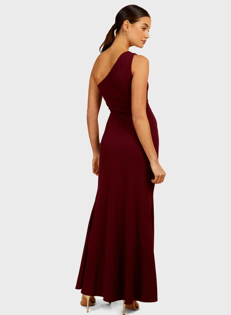 Little Mistress One Shoulder Waterfall Dress