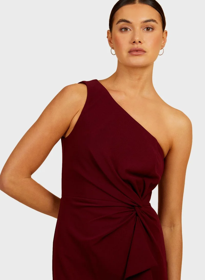 Little Mistress One Shoulder Waterfall Dress