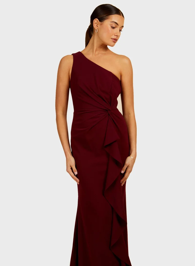 Little Mistress One Shoulder Waterfall Dress