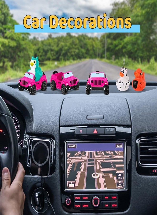 ANGGIKO 3.5 Inch Pink Car Toy for Rubber Ducks, Ducks for Jeeps Dashboard Decor - Image 5