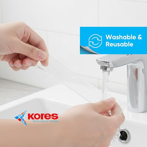 Kores Strong Grip Transparent Double Sided Tape – Ultra Strong Gel Adhesive, Removable & Reusable, 3 Metre Roll, 2mm Thick – For Walls, Glass, Wood, Metal & Home/Office Use | Heavy Duty - Image 4