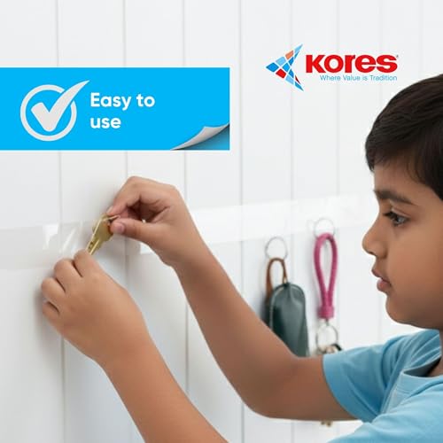 Kores Strong Grip Transparent Double Sided Tape – Ultra Strong Gel Adhesive, Removable & Reusable, 3 Metre Roll, 2mm Thick – For Walls, Glass, Wood, Metal & Home/Office Use | Heavy Duty - Image 2