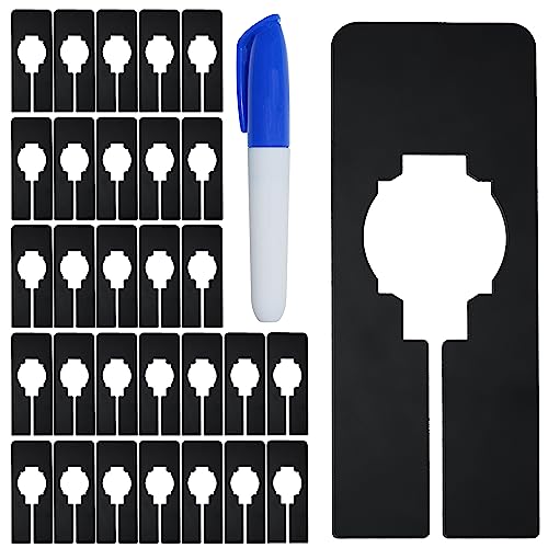 Vantasii 30 PCS Rectangular Closet Dividers with a Bonus Marker, Black Plastic Rectangle Clothing Size Dividers Writable and Reusable for Sorting Clothing Size, Color, Brand, Size 2” x 5.4’’ - Image 1