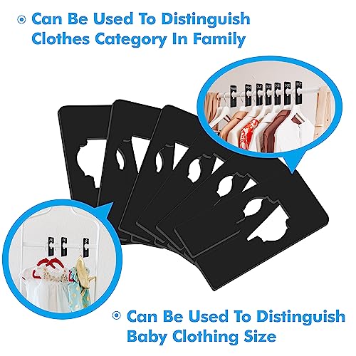 Vantasii 30 PCS Rectangular Closet Dividers with a Bonus Marker, Black Plastic Rectangle Clothing Size Dividers Writable and Reusable for Sorting Clothing Size, Color, Brand, Size 2” x 5.4’’ - Image 4