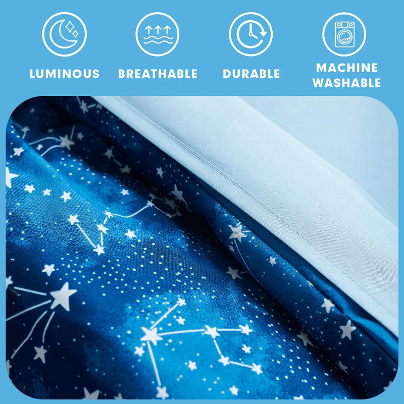 Cokouchyi Twin Comforter Sets for Boys Girls  Glow in The Dark Kids Bedding Sets  4 Pcs Twin Bed in a Bag with Comforter  Sheets  Pillow Sham  Galaxy - Image 5