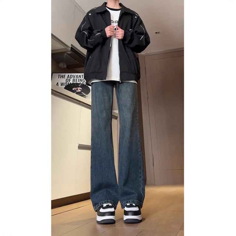 Unisex Classic Denim Jeans Loose Fit Daily Outdoor Wear - Image 3