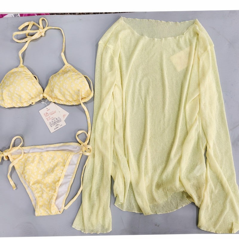 Hot Girl New Style Bikini Split Long-Sleeve Four-Piece Set Thai-Style Resort Hot Spring Seaside Cover-Up Swimwear - Image 1