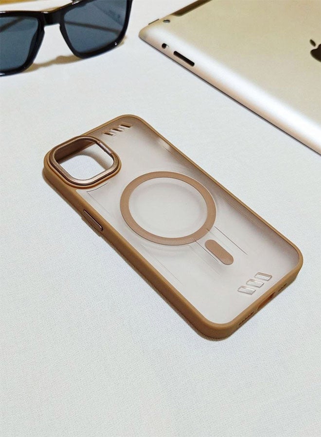 Premium Shockproof Case for Iphone 12 / 13 Pro Max - with Metal Camera Frame - Stylish Matte Magnetic Cover for All Ages and Supports MagSafe - Anti-fingerprint, Camera Protection, Drop Resistant - Compatible with Iphone 12 / 13 Pro Max - Brown - Image 2