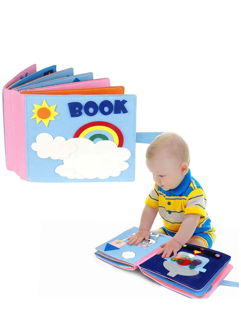 Excefore Busy Board Montessori Toys for 3 Years Old Sensory Toddlers Develop Learning Basic Skills Preschool Activities Educational Autism Book Travel - Image 1