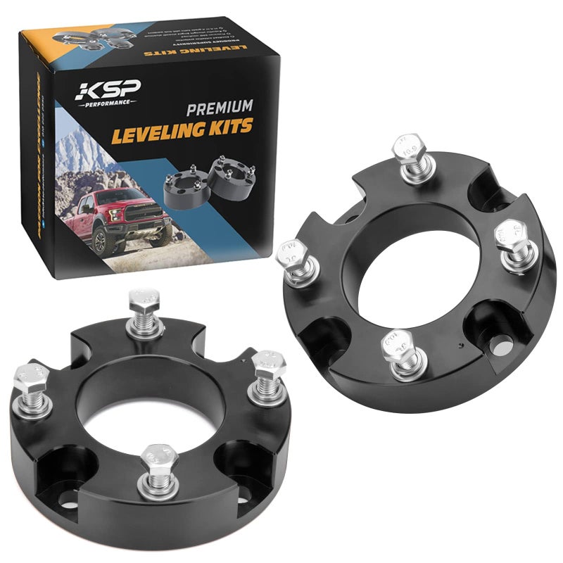 KSP 2 Leveling Kits for Tundra 20072026 2pcs Front Level Lift Spacer Compatible with Toyota Tundra Sequoia 2WD 4WD 20072026 2in Aluminum Suspansion Strut Spacers Fit For Toyota Truck Pickup