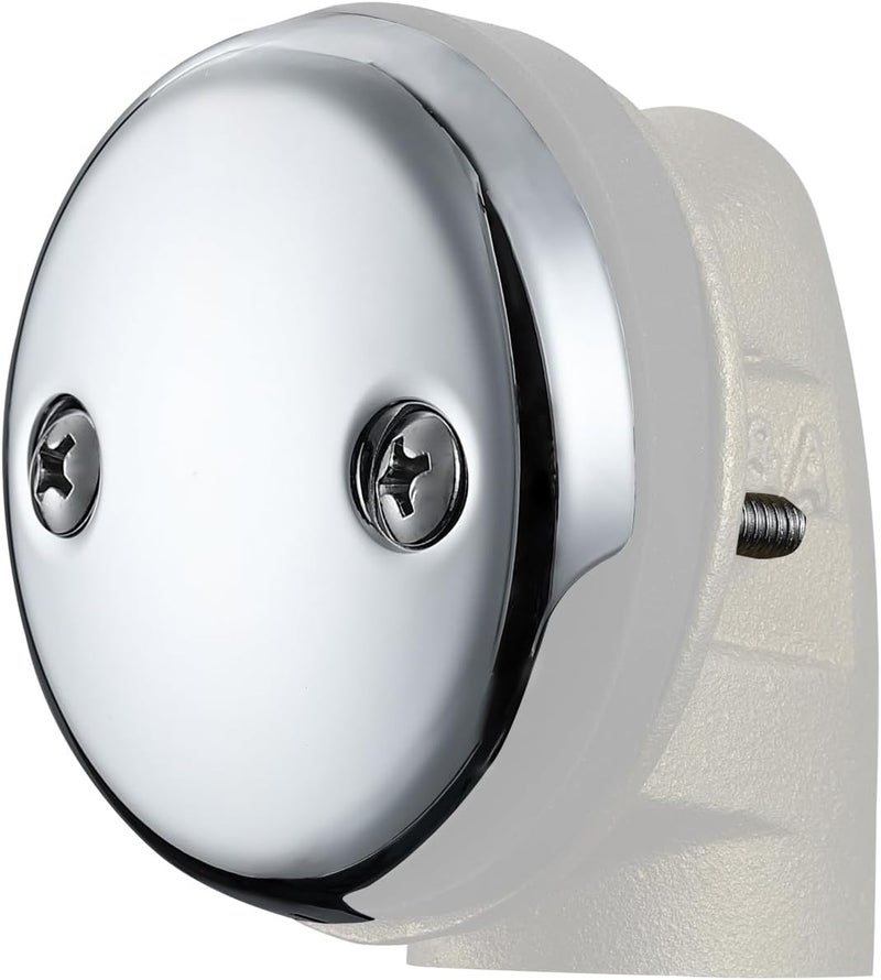 UNI-DRAIN Universal Bathtub Overflow Drain Face Plate 2 Hole Tub Overflow Drain Plate Matching Screws(Chrome) - Image 5