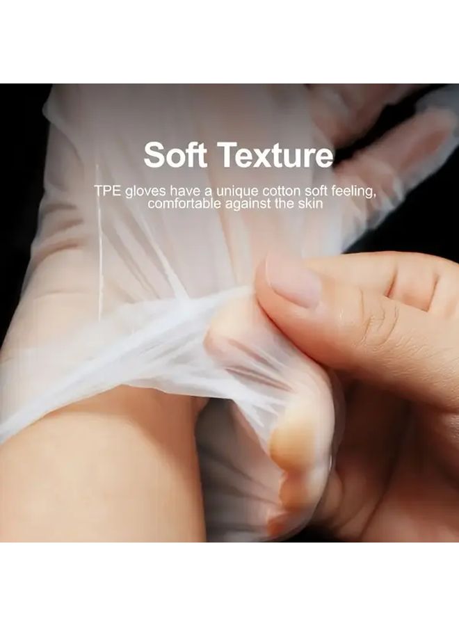 قفازات TPE شفافة disposable 100 قطعة كبيرة للاستخدام في المطبخ والعناية بالحيوانات الأليفة وتنظيف المنزل - Image 2