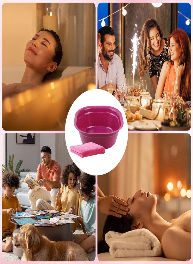 Haploon 12 Sets Foot Spa Kit for Spa Party,12 x 12 x 4.3 Inch Foot Tub and 14 x 30 Inch Pink Bath Towels Spa Party Accessory Set for Sleepover Parties Supplies（Pink） - Image 5