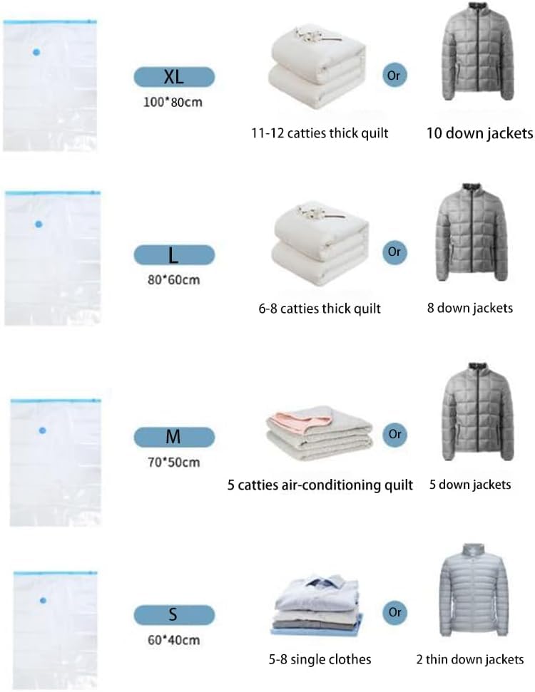 enem Vacuum Bags For Clothes With Pump | Pack of 8 (2 Jumbo, 2 Large, 2 Medium, 2 Small) | Travel Vacuum Bags For Clothes | Wardrobe Organizer For Storage | 1 Year Warranty from enem - Image 3