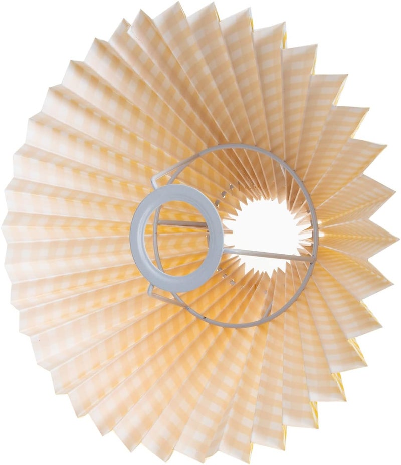 cheekyglo Cloth Small Lamp Shade E27 Lamp Holder for Table Lamp and Floor Light Barrel Fabric Lampshade for Table Chandelier Wall Lamp Yellow - Image 1