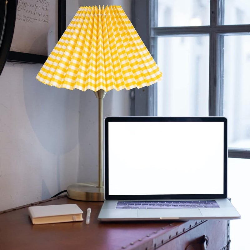 cheekyglo Cloth Small Lamp Shade E27 Lamp Holder for Table Lamp and Floor Light Barrel Fabric Lampshade for Table Chandelier Wall Lamp Yellow - Image 4