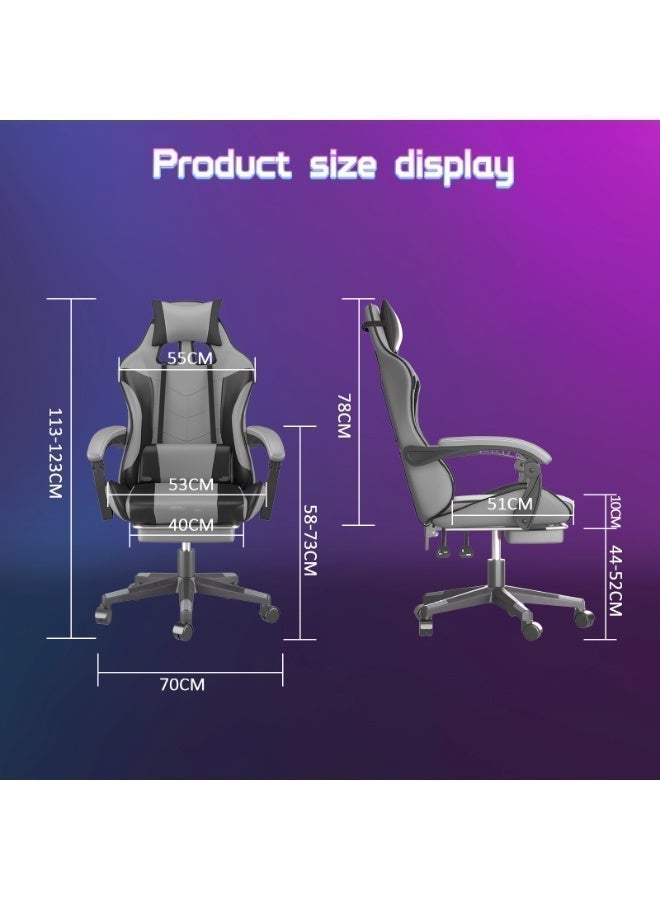 NEWLAN Ergonomic Gaming Chair with Footrest, 135° Recline & Adjustable Height - High Back PU Leather Office Chair for Gamers & Office Use. 113/123*70*53cm - Image 3
