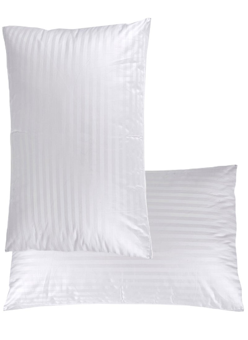 Blueberry 2 Piece Set Comfortable Stripe Design Cotton Hotel Pillow Microfiber 50X90cm Made in Uae - Image 1