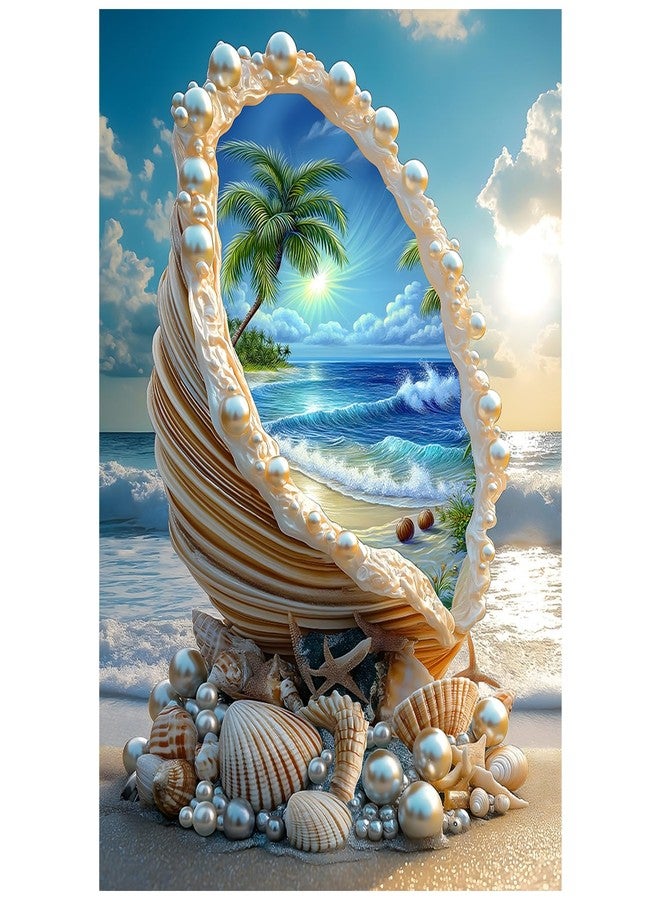 PICKFORU Beach Puzzles for Adults 1000 Piece, PICKFORU Summer Marine Jewel Seashell Puzzle, Unique Beautiful Pearl Shell Ocean Theme, Sea Jigsaw Puzzles Scenery Scenic - Image 1
