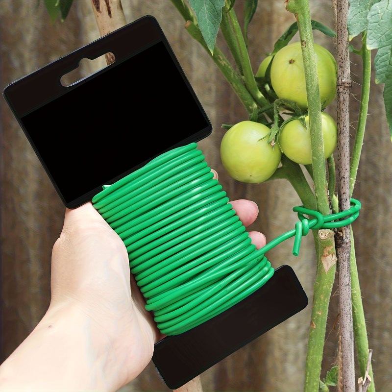 Green Soft Twist Tie 2 Pack Reusable Garden Plant Support Vines for Tomato Branches and Stems - Image 2