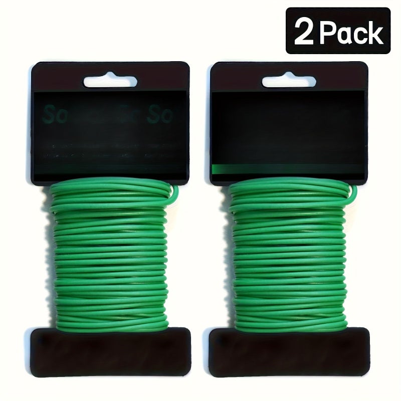 Green Soft Twist Tie 2 Pack Reusable Garden Plant Support Vines for Tomato Branches and Stems - Image 1
