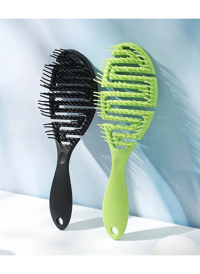ORiTi 1Pc Ribs Comb Holllow Out Hair Brush Scalp Massage Comb with Soft Comb Teeth Hair Styling Detangler Fast Blow Drying Glide  Through Tangles with Ease Hair Brush for Wet Dry  Long Thick Curly Hair  - Image 2