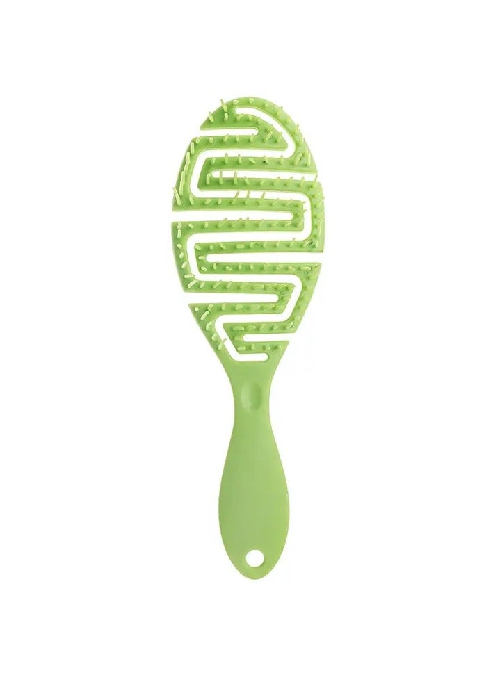 ORiTi 1Pc Ribs Comb Holllow Out Hair Brush Scalp Massage Comb with Soft Comb Teeth Hair Styling Detangler Fast Blow Drying Glide  Through Tangles with Ease Hair Brush for Wet Dry  Long Thick Curly Hair  - Image 1