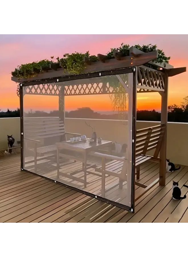 فيلم بلاستيكي مقوى ثقيل 3م × 6م غطاء شفاف مقاوم للمطر والرياح - Image 5