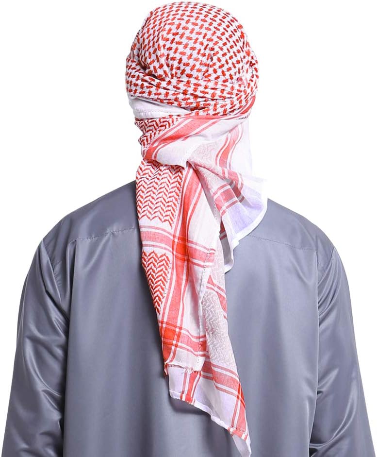 PURFUN Men's Large Arab Shemagh Headscarf Muslim Headcover Shawl Keffiyeh Arabic Scarf - Image 3