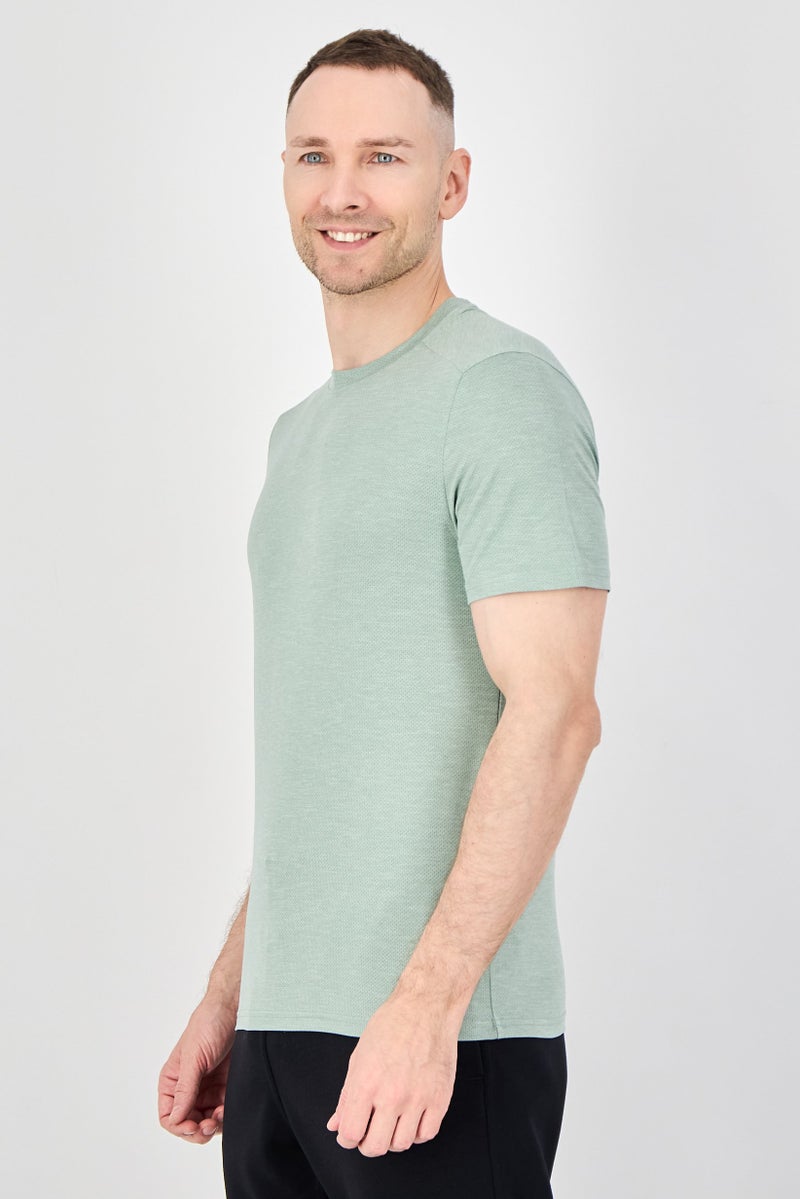 MOTION Men Sportswear Fit Short Sleeve Training T-Shirt, Sage Green - Image 2