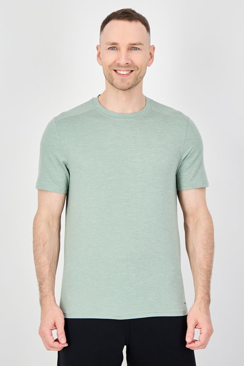 MOTION Men Sportswear Fit Short Sleeve Training T-Shirt, Sage Green - Image 1