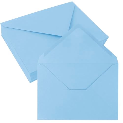 JAGERGREEN 50 Pack 5x7 Envelopes Letter Size, Blue A7 Envelopes Self Seal for Wedding Invitation, Envelope 5.4x7.6 for Greeting Cards, Photos, Baby Shower, Graduation, Thank You Cards, Announcements - Image 1