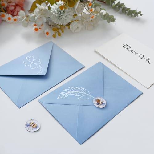 JAGERGREEN 50 Pack 5x7 Envelopes Letter Size, Blue A7 Envelopes Self Seal for Wedding Invitation, Envelope 5.4x7.6 for Greeting Cards, Photos, Baby Shower, Graduation, Thank You Cards, Announcements - Image 3