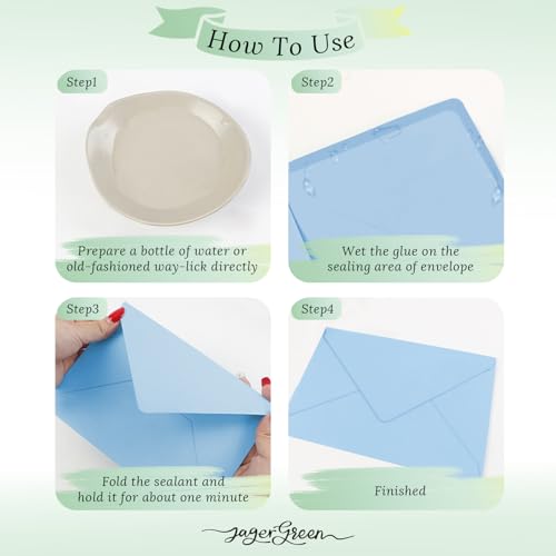 JAGERGREEN 50 Pack 5x7 Envelopes Letter Size, Blue A7 Envelopes Self Seal for Wedding Invitation, Envelope 5.4x7.6 for Greeting Cards, Photos, Baby Shower, Graduation, Thank You Cards, Announcements - Image 5