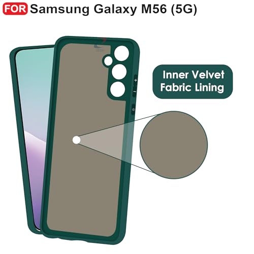 CEDO Back Cover for Samsung Galaxy M56 / F56 (5G) | Camera Bump Protection & Inner Velvet Fabric Lining | Ultra Slim Matte Soft Rubberised Case Cover (Green) - Image 4