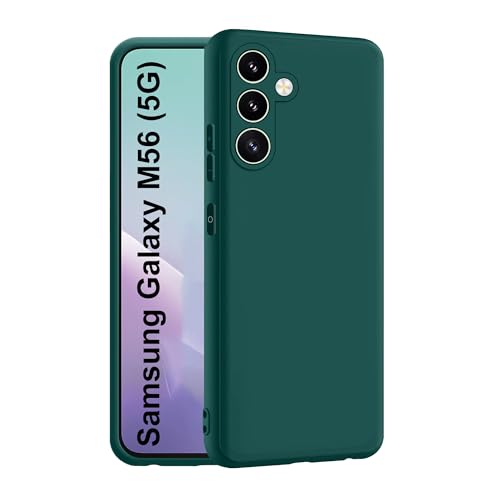 CEDO Back Cover for Samsung Galaxy M56 / F56 (5G) | Camera Bump Protection & Inner Velvet Fabric Lining | Ultra Slim Matte Soft Rubberised Case Cover (Green) - Image 1