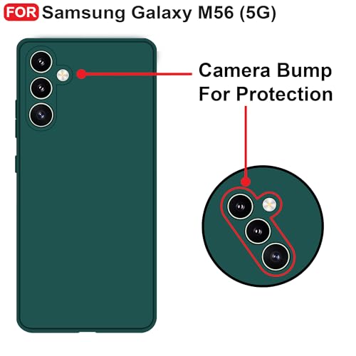 CEDO Back Cover for Samsung Galaxy M56 / F56 (5G) | Camera Bump Protection & Inner Velvet Fabric Lining | Ultra Slim Matte Soft Rubberised Case Cover (Green) - Image 3