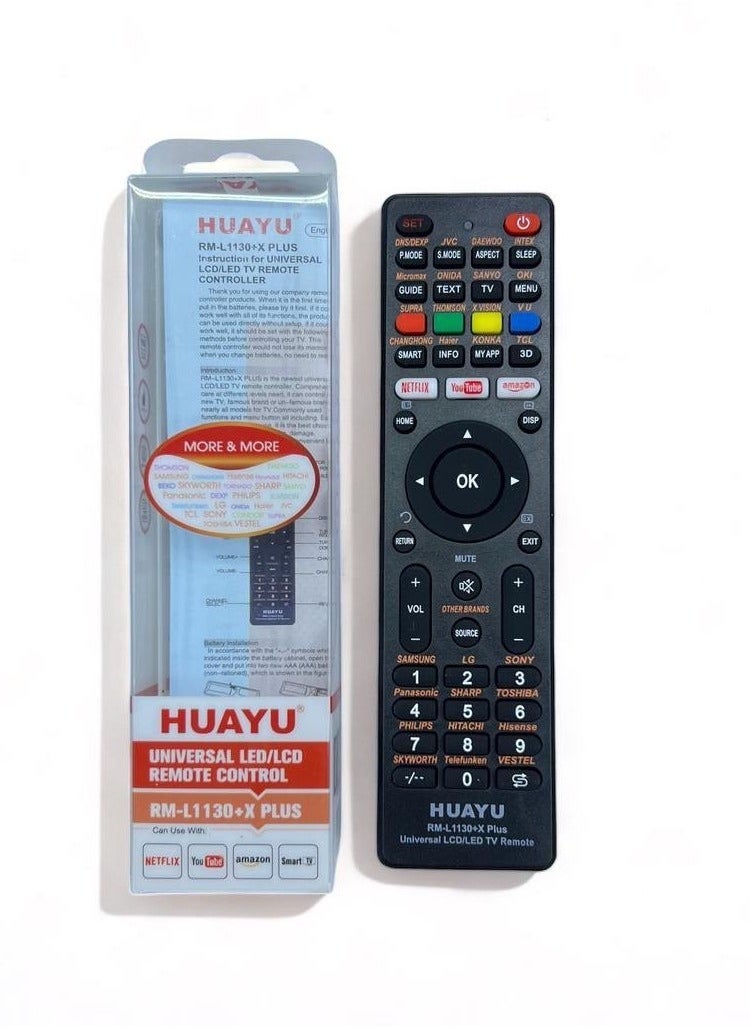 Huayu Universal CRC-1130V Remote Control Fits for All Brand LCD LED HD Smart TV, Sub Samsung, Vizio, LG, Sony, Sharp, Panasonic,Toshiba - Image 1