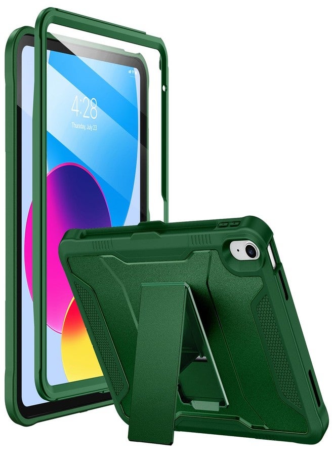 Soke Case for iPad 10th Generation 10.9-inch 2022, with Built-in Screen Protector and Kickstand, Rugged Full Body Protective Cover for New Apple iPad 10.9 Inch - Alpine Green - Image 1